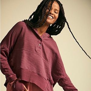 Free People Solid Honey Dove Pullover - color Port - size XS